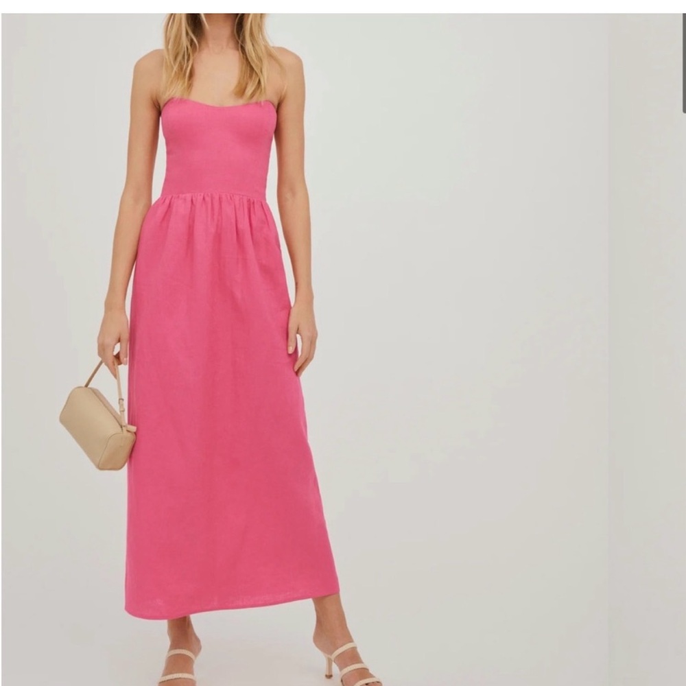 Reformation Fettuccine Pink Maxi Dress